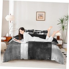 Geometric Check Duvet Cover Set Full Size,Abstract Full no comforter Color 01