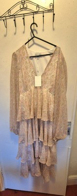 Pretty Lavish Ashton Pink Ruffle Dress Size 8 Tiered Floral Summer , BNWT
