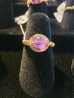 Handmade size 5 wire-wrapped Amethyst rings with Gold-Colored Plated Wire — photo 1