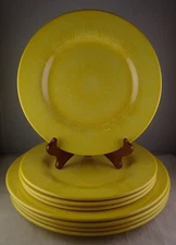 Pier 1 Capri Yellow Melamine - 4 Dinner Plates, 4 Salad Plates - Tropical