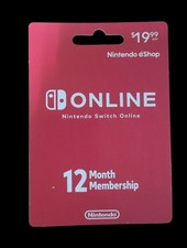 Nintendo Switch Online 12 month Membership New
