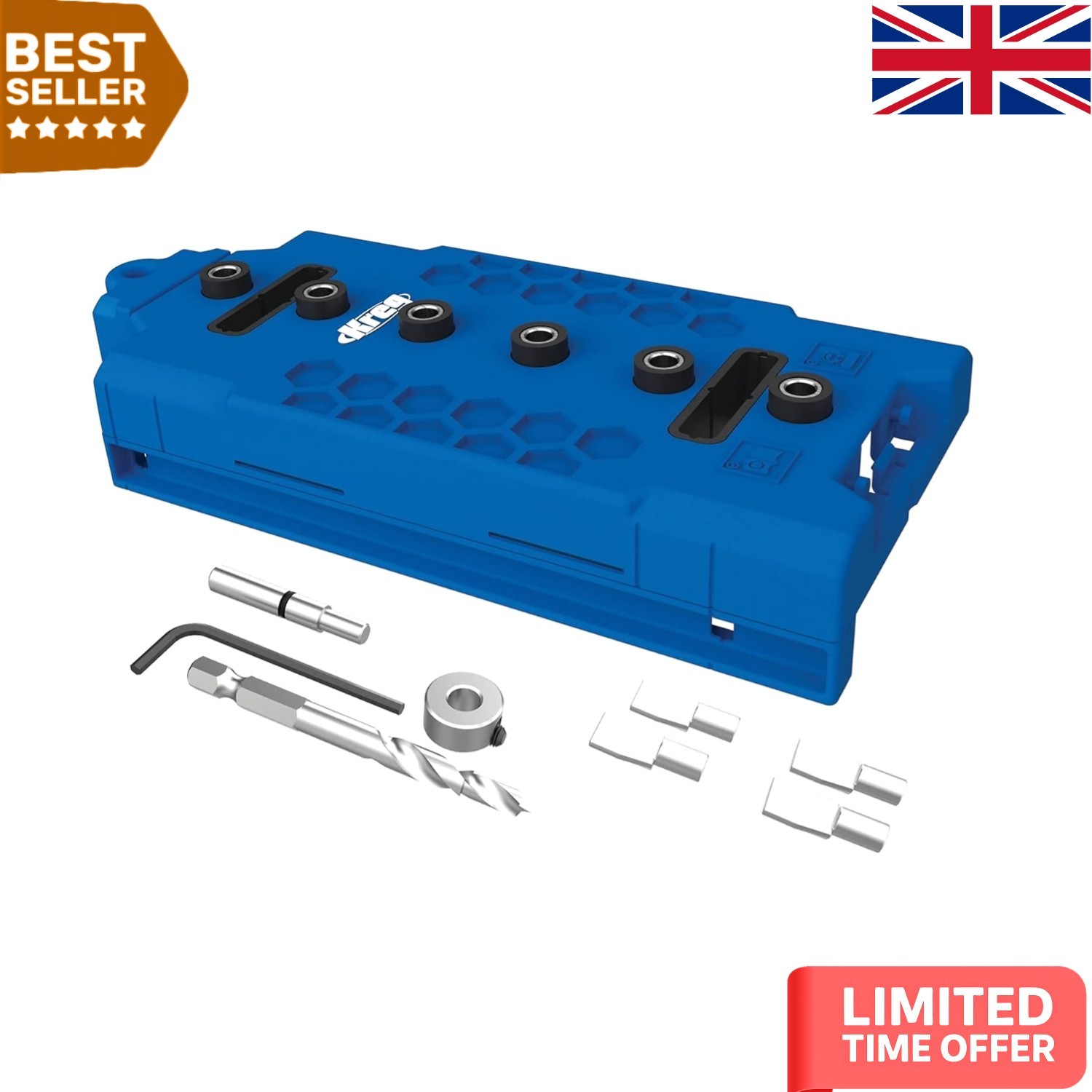 5mm Shelf-Pin Jig - Steel-Enforced Drill Guide for Accurate Woodworking Projects