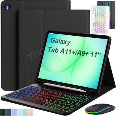 Hülle mit QWERTZ Tastatur Maus Für Samsung Galaxy Tab A11+ A9+ S11 S10 Lite FE