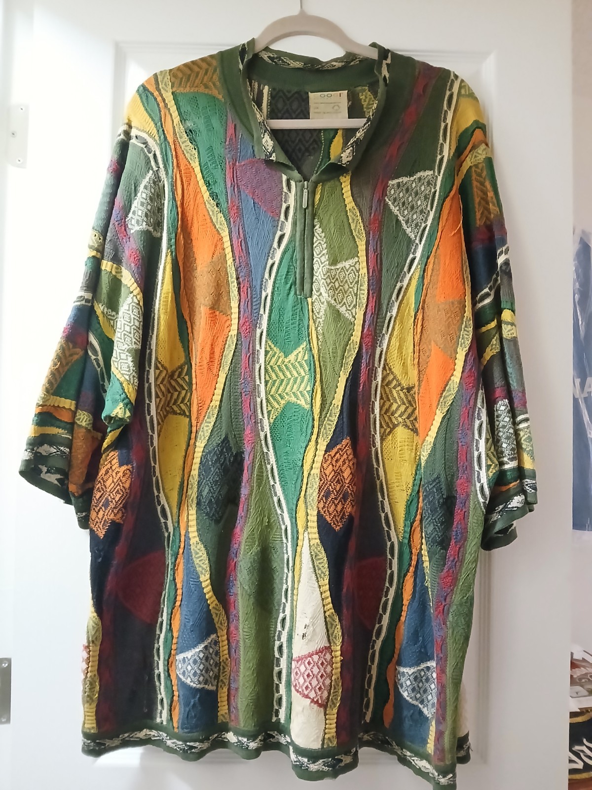 Vintage Coogi Quarter Zip Textured Knit Sweater Size 2XL Rare XXL