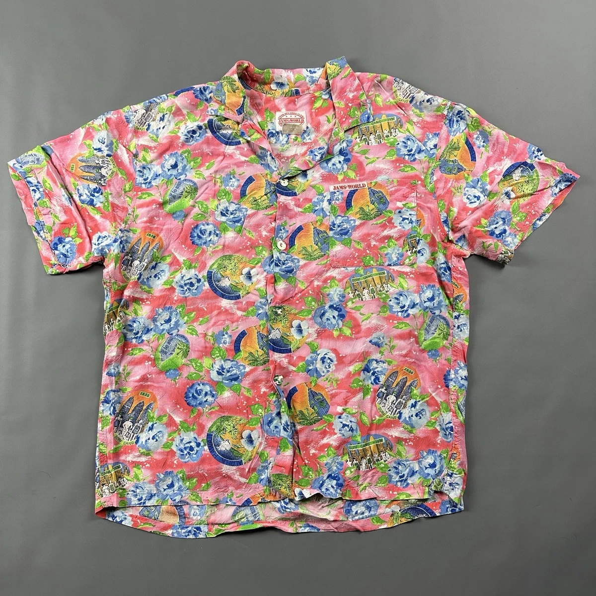 1980s Vintage JAMS WORLD Hawaiian Aloha Shirt Men's Size L