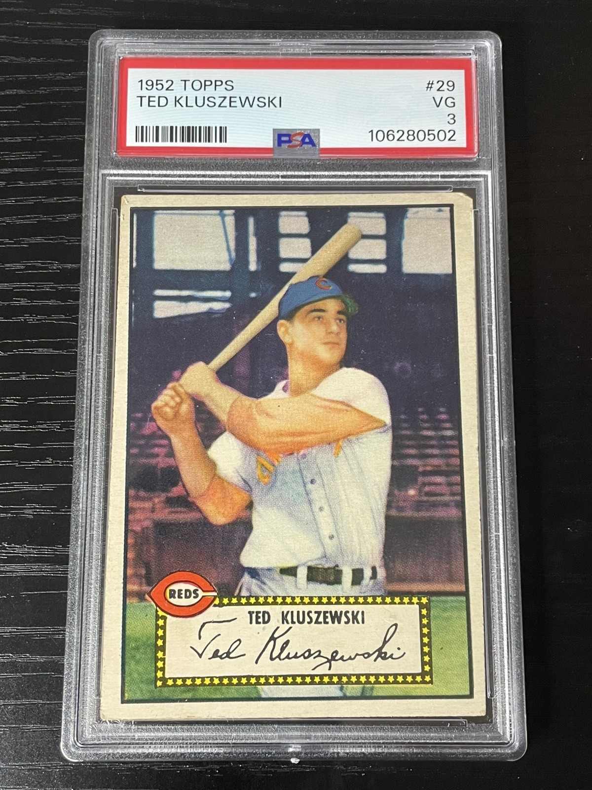 1952 Topps Baseball #29 Ted Kluszewski PSA 3 Very Good Red Back