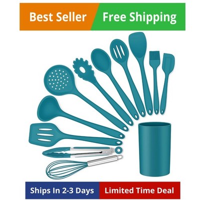 Kitchen Utensils Set-12 Pieces Silicone Cooking Utensils Set (Dishwasher Safe)