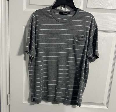 Murano Liquid Luxury Men's  Gray And White Tee With Small Pocket On Left Side.