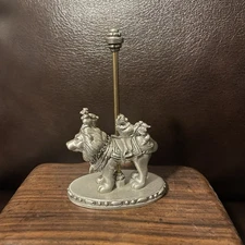 1984 Hudson Fine Pewter 3 Carousel Lion W/ Raccoon & Mice Figurine