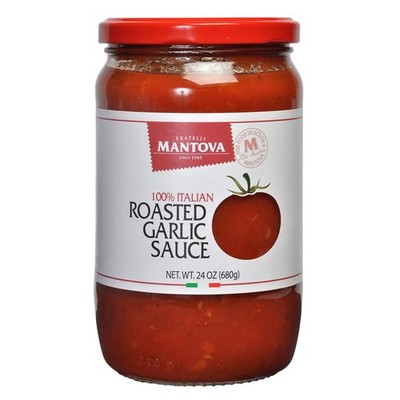 Mantova Italian Roasted Garlic Tomato Sauce 24 ounce (Pack of 2), 100%