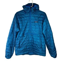 Patagonia Nano Puff Bivy Pullover Hoodie Navy Blue Men's Medium Half Zip