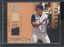 2004 Donruss Leather & Lumber VICTOR MARTINEZ #LUL-49 Game Used Bat Jersey /50