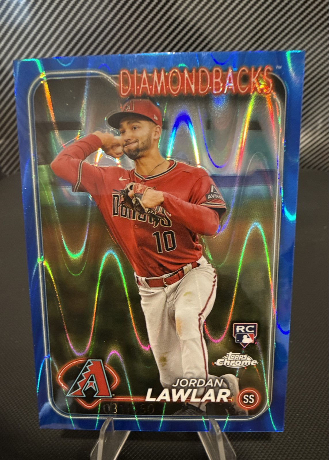 2024 Topps Chrome - Jordan Lawlar #229 Blue RayWave Refractor /150 (RC)