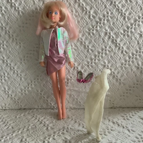 Jem &The Holograms Jerrica Doll Hasbro 1986 Dress Jacket Tights Shoes Works J4