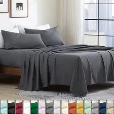 Bed Sheets 4 Piece Luxury Microfiber Sheet Set 1800 Series Deep Pocket Sheet Set