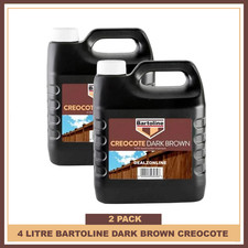 2 x 4L Bartoline Creocote Oil Based Timber Treatment Dark Brown Creosote 8L