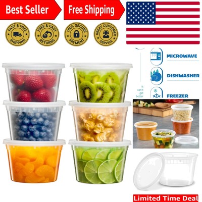 24-Pack 16 oz. Clear Deli Food Storage Containers with Airtight Leak-Proof Lids