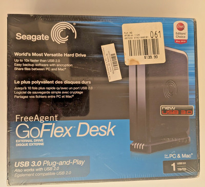 Seagate FreeAgent GoFlex Desk 1TB USB 3.0 External Hard Drive STAC2000101.SEALED