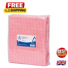 Super Absorbent Red J-Dish Cleaning Cloths - 50 in 35 x 42cm for Home & Business