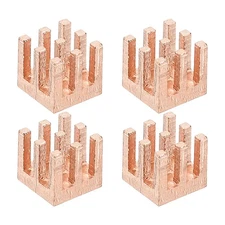 4 Pcs Copper Heatsink 6x6x6mm, Heat Sink Cooler Radiator for Raspberry Pi