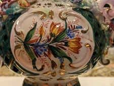 Stella Crafts Capodimonte-Style Floral Lamp - Hand-painted -  1951 Italy