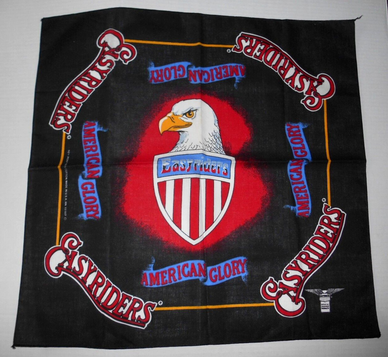 VTG EASYRIDERS Biker Bandana Handkerchief American Pride Eagle Made in USA - New