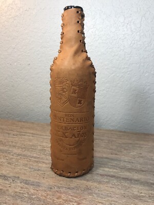 Empty Bottle RON CENTENARIO Rum Leather Cover Liquor