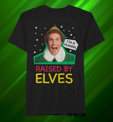 New The Elf Raised by Elves Will Ferrell 2003 Mens Christmas Vintage  T-Shirt