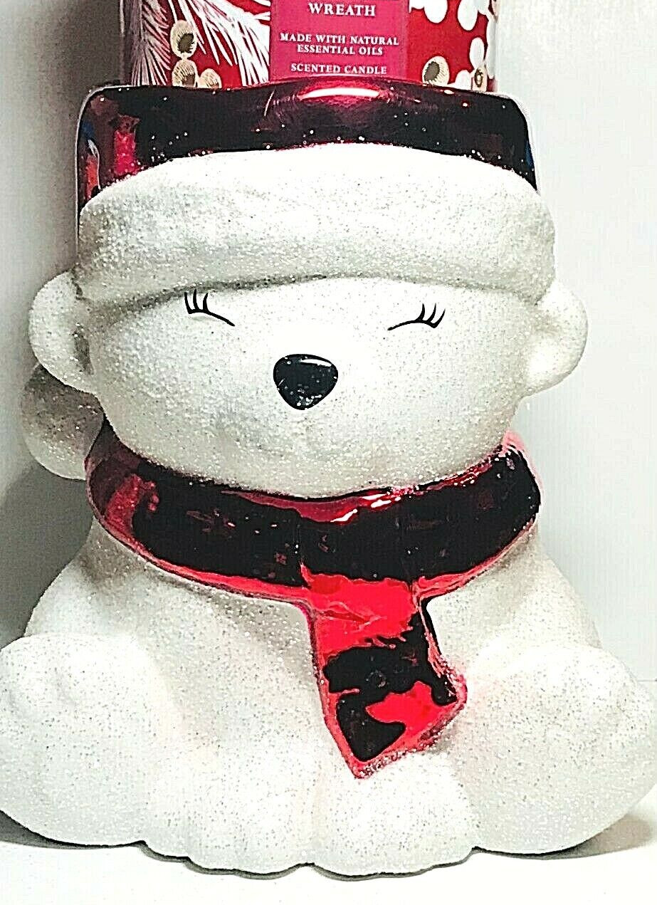 *NEW* HOLIDAY ~ SANTA BEAR ~ 3-WICK CANDLE HOLDER ~ Bath & Body Works