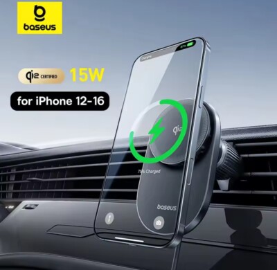 Baseus Eis Kühlen Auto Megnetic 15W Qi2 Wireless Ladegerät für iPhone 16 15 14