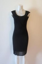 Womens Ralph Lauren Black Knit Pencil Sleeveless Dress Sz M*