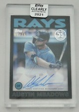 AUSTON MEADOWS 2021 TOPPS CLEARLY AUTHENTIC AUTOGRAPHED BASEBALL CARD 65/75