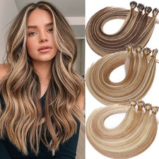 Nano Ring 100 Human Remy Hair Extensions Micro Loop Beads Real Thick Highlight