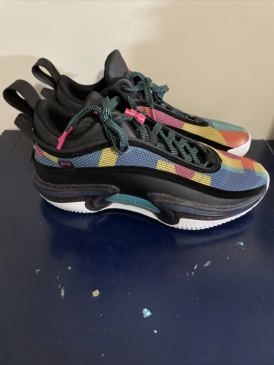 Jordan 36 Low Black/Washed Teal/Vivid Sulfur/Rush Pink 2022 for