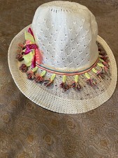 Beautiful Straw Hat with Colorful Bow and Ribbons Small