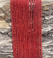 Natural Red Coral From Mediterranean Sea Round 2-2.5mm