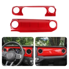 Red Center Console Dashboard Cover Trim For Jeep Wrangler JL 2018-23 & Gladiator