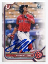 EDUARDO LOPEZ SIGNED 2022 1st BOWMAN BASEBALL CARD BOSTON RED SOX #BP-134