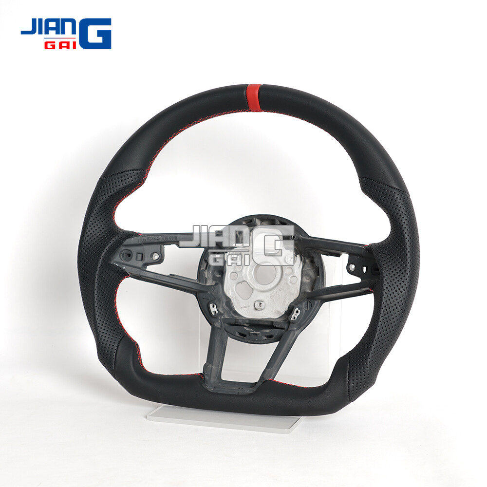 Full Leather Sport Perforated Leather Steering Wheel Fit Audi R8 TT TTRS TTS 16+