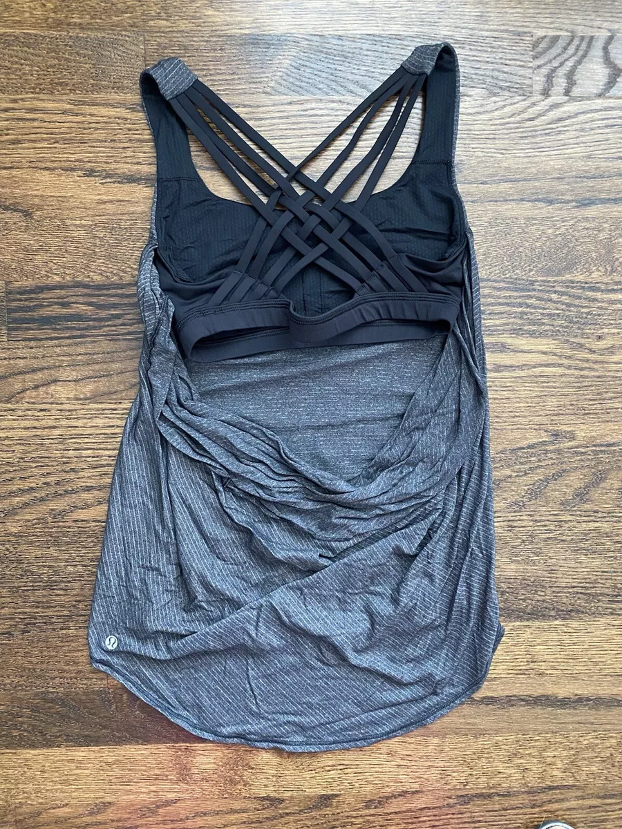 Lululemon 2 in 1 Tank Top with Attached Sports Bra Gray/Lavender