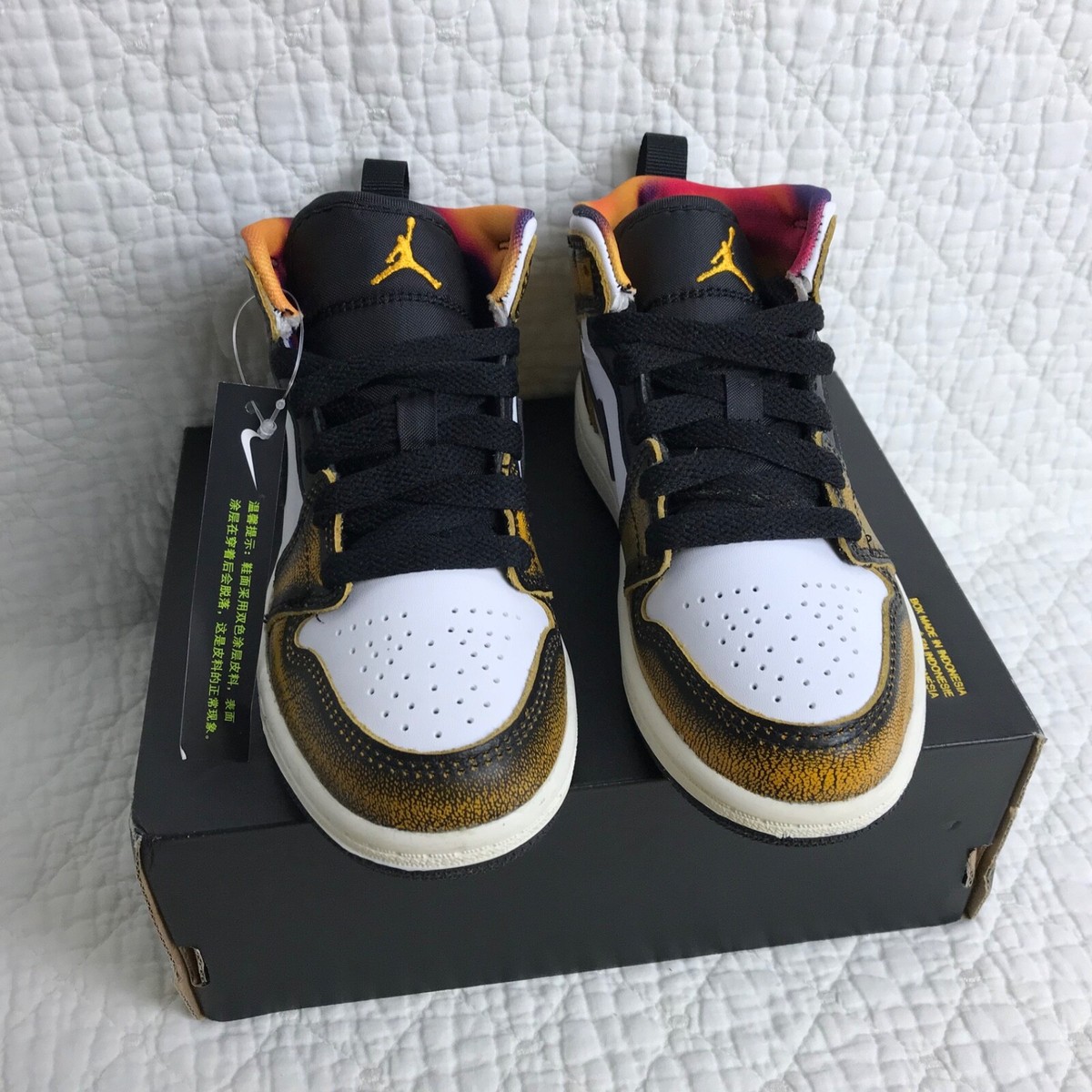 Nike Air Jordan 1 Mid SE (PS) Shoes Kids SZ 11C Black Taxi