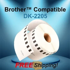 Labels123 Brand-Continuous Labels compatible with 2205 BROTHER Roll + Cartridges