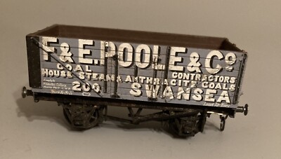REPLIK EISENBAHNEN SPUR OO 7 PLANKEN OFFENER WAGGON F&E POOLE & CO SWANSEA OHNE KUPPLUNGEN