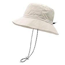 Waterproof Bucket Rain Hat with Chin Strap Quick Dry Medium-X-Large Beige