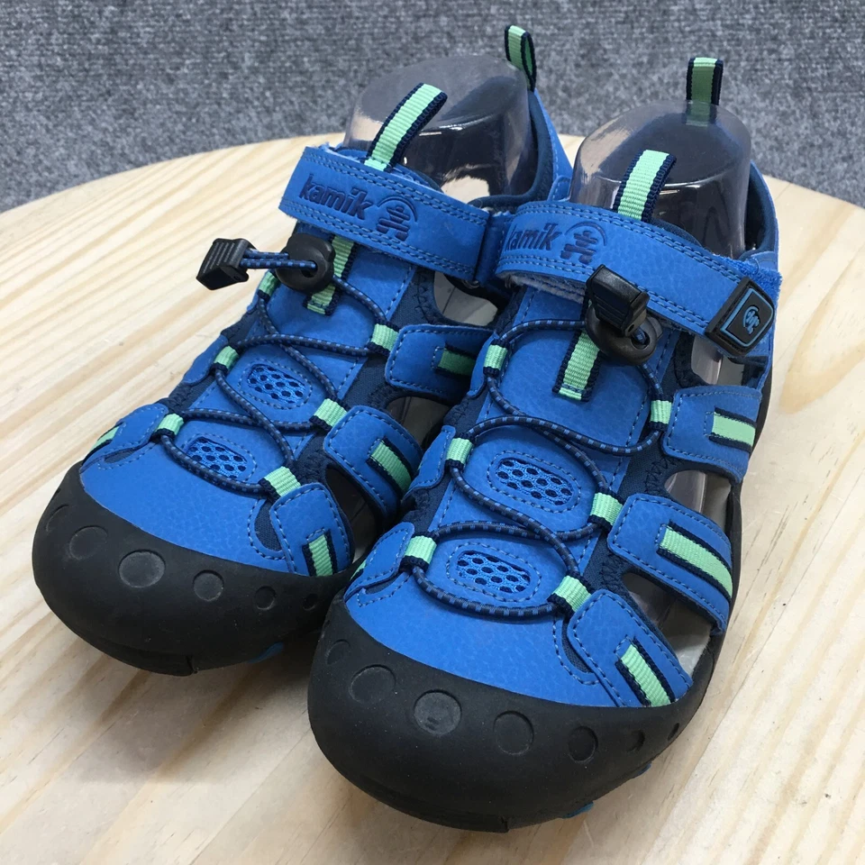 Kamik Sandals Youth 6 Boys Crab Closed Toe Sporty Fisherman Flats Blue Comfort - Image 3 of 4