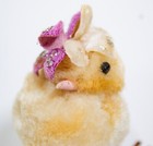 Japanese Vintage Yellow Easter Decoration Pom Pom Chenille Chick w/ Pink Flower — photo 5