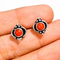 NatüRlicher Edelstein Ohrstecker 925 Sterling Silber Handgemacht Schmuck