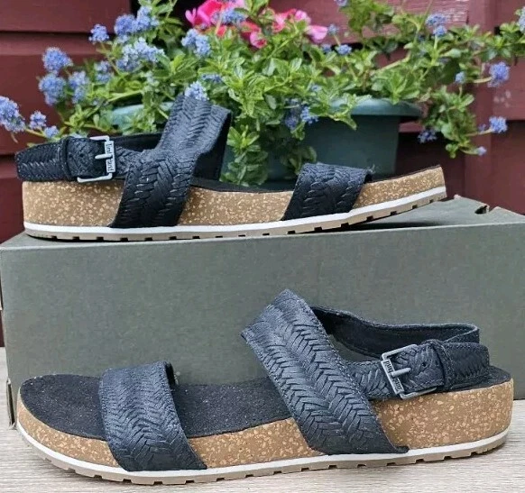 TIMBERLAND Favolosi sandali neri Malibu onde con cinturini taglia 7