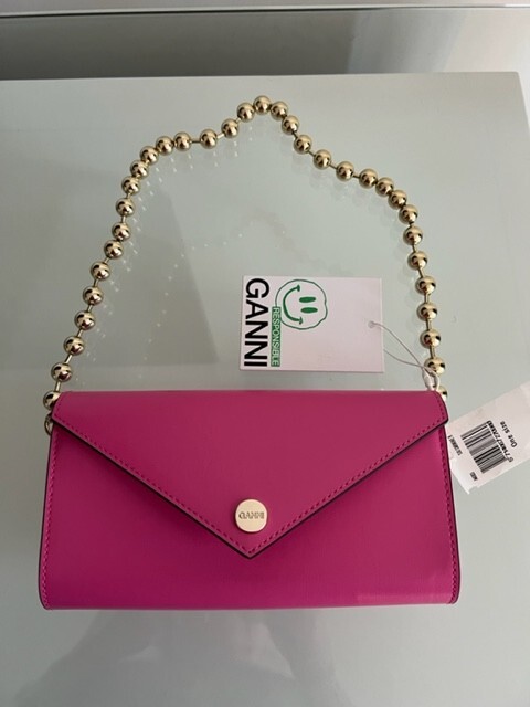 GANNI Banner Recycled Leather Wallet on Chain $255 MSRP | eBay
