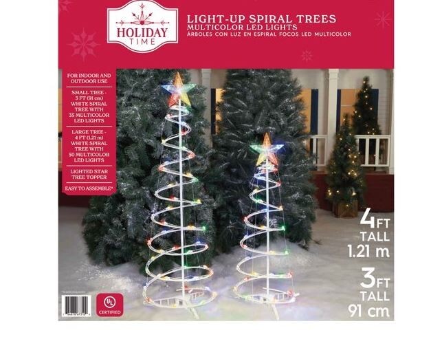 Holiday Time 2-Pack Light-Up LED Multicolor Spiral Christmas